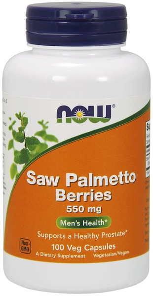 Now Foods Saw Palmetto Berries 550mg Palma Sabałowa Wspiera Zdrowie Prostaty 100 Kapsułek