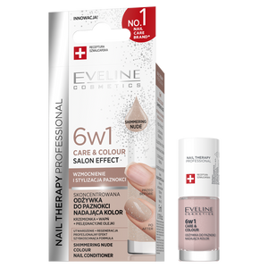 Eveline Nail Therapy Professional Care & Colour 6w1 Skoncentrowana Odżywka do Paznokci Nadająca Kolor Shimmering Nude 5ml