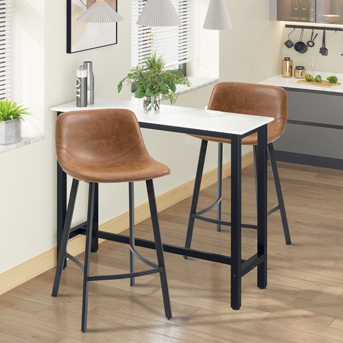 HOMCM Kitchen Stools Set of 2, 97cm Sitting Height with Integrated stable structure, Brown