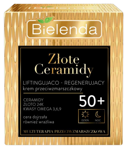 Bielenda Golden Ceramides Lifting and Regenerating Anti Wrinkle Cream 50+ for Day and Night 50m