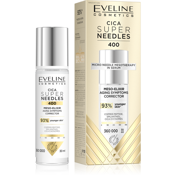 Eveline Super Needles Cica 400 Mezo-Eliksir Korektor Oznak Starzenia dla Skóry Dojrzałej 30ml