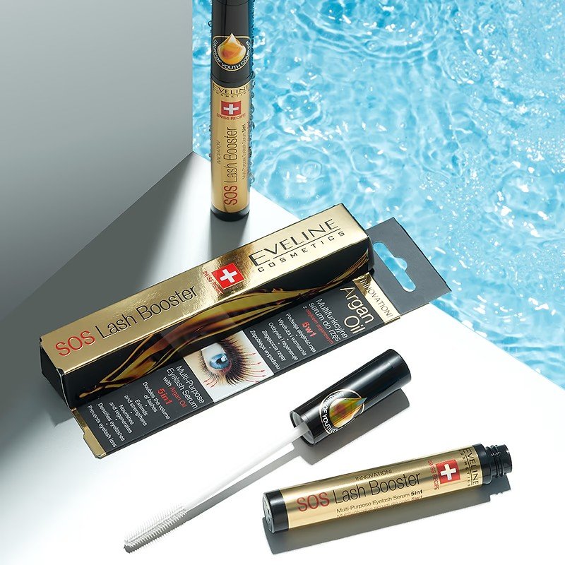 Eveline SOS Lash Booster Multifunctional Eyelash Serum with Argan Oil 5in1 10ml