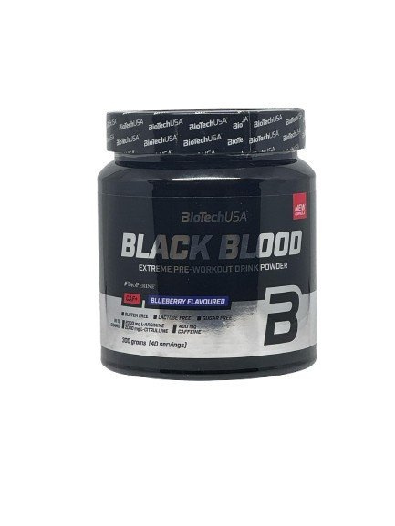 BioTechUSA Black Blood CAF+ Przedtreningówka w Proszku Na Ekstremalne Skupienie i Energię 300g