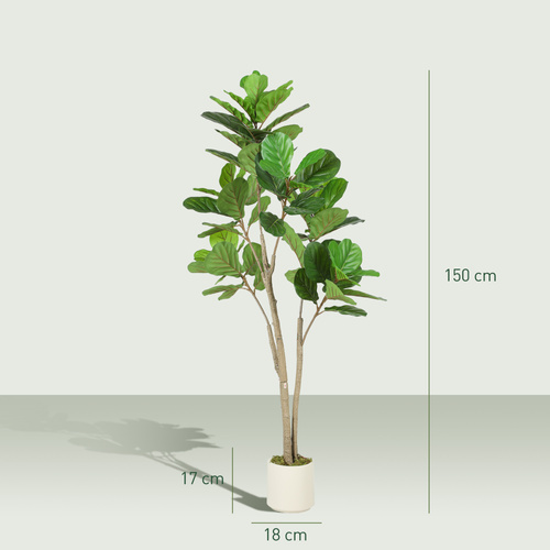 HOMCOM 150cm Artificial Ficus Tree - Green