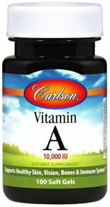 Carlson Labs Vitamin A 10000 IU For Healthy Vision Skin and Immune Support 250 Softgels