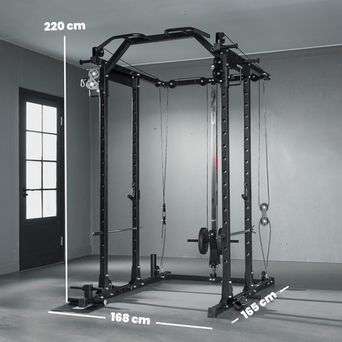 SPORTNOW Lat Pull-Down Home Gym Machine with Cable Crossover for Home Strength Training, Black