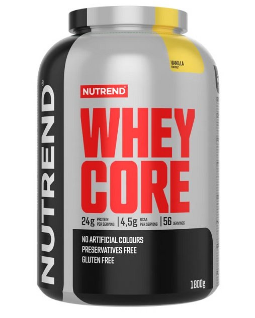 Nutrend Whey Core Waniliowe Białko Serwatkowe na Wzrost i Utrzymanie Masy Mięśniowej 1800g