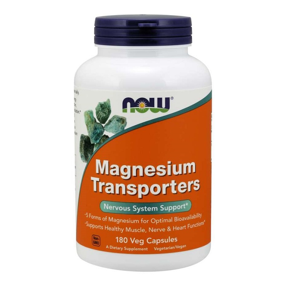 NOW Foods Magnesium Transporters 5 Form Magnezu dla Maksymalnej Biodostępności 180 Kapsułek