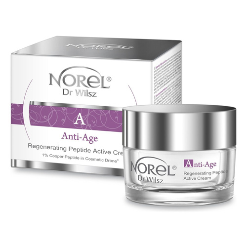 Norel Anti-Age Active Regenerating Peptide Cream with 1% Copper Peptide in Cosmetic Drone Mature Skin 50ml