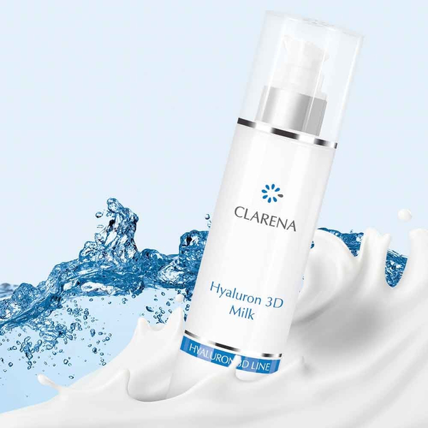 Clarena Hyaluron 3D Line - Ultra-Moisturizing Make-Up Remover Milk with Triple Hyaluronic Acid for Dry & Dehydrated Skin, 200ml