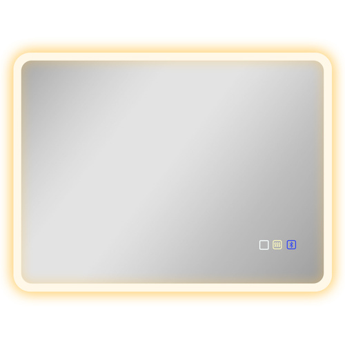 HOMCOM 80 x 60cm LED Bathroom Mirror, with Bluetooth - Silver Tone