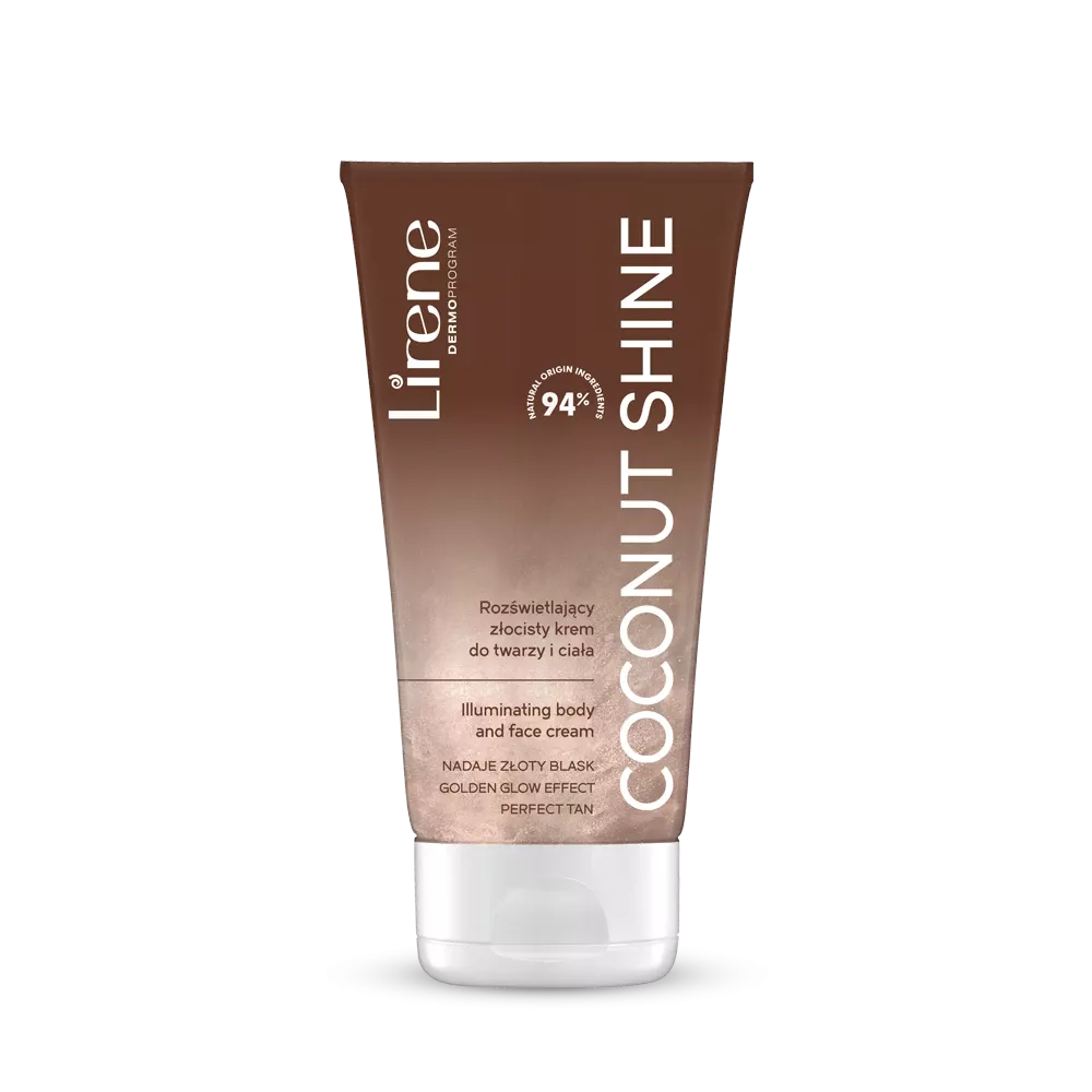Lirene Perfect Tan Rozświetlający Złocisty Krem do Twarzy i Ciała Coconut Shine 150ml