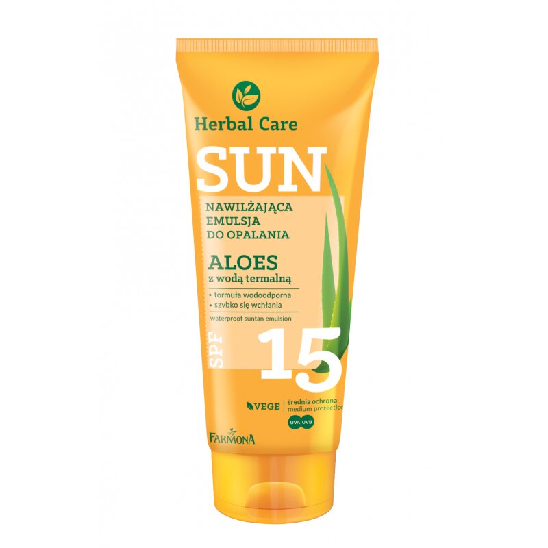 Herbal Care Sun Roślinna Wodoodporna Emulsja do Opalania SPF15 Aloes z Wodą Termalną 150ml