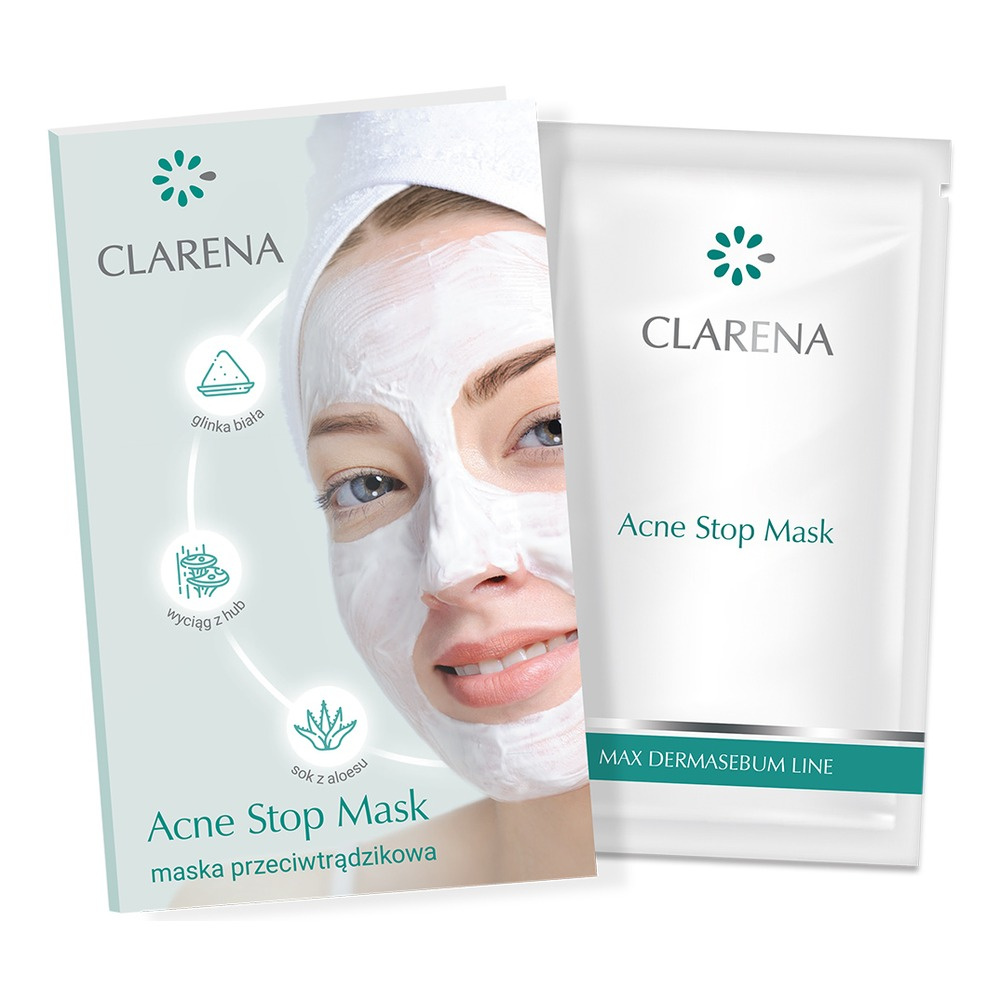 Clarena Acne Stop Mask Maska Głęboko Oczyszczająca dla Skóry Tłustej Trądzikowej i Mieszanej 5ml
