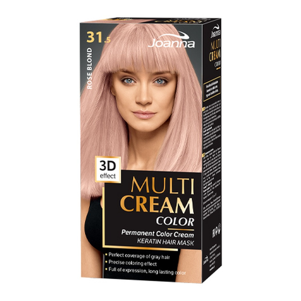 Joanna Multi Cream Color 3D Effect Hair Dye with Long-Lasting Effect No. 31.5 Rose Blonde 1 Piece