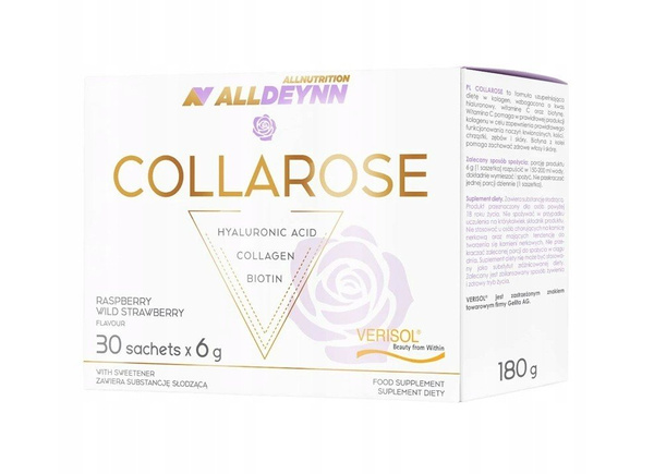 Allnutrition AllDeynn Collarose Collagen in Sachets For Skin Hair and Nails Raspberry Wild Strawberry 30x6g