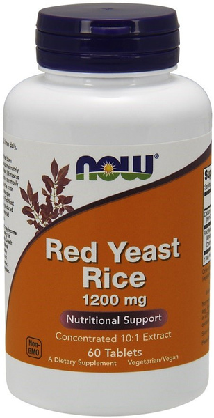 NOW Foods Red Yeast Rice Concentrated 10:1 Extract 1200mg 60 Tablets