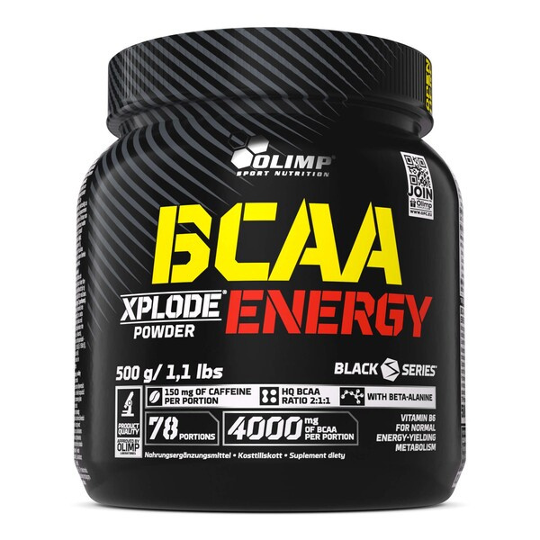 Olimp Nutrition BCAA Xplode Energy Aminokwasy w Proszku o Smaku Coli dla Sportowców 500g