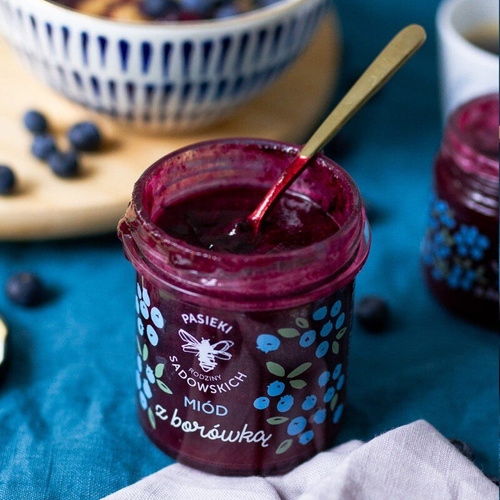 Pasieki Sadowskich Honey with blueberries 430g