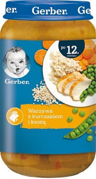 Gerber Danie Warzywa z Kurczakiem i Kaszą dla Dzieci po 12 Miesiącu 250g