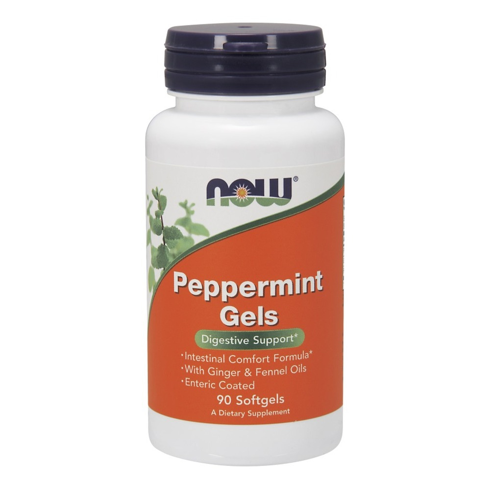 Now Foods Peppermint Gels Supports Digestive System Function 90 Capsules