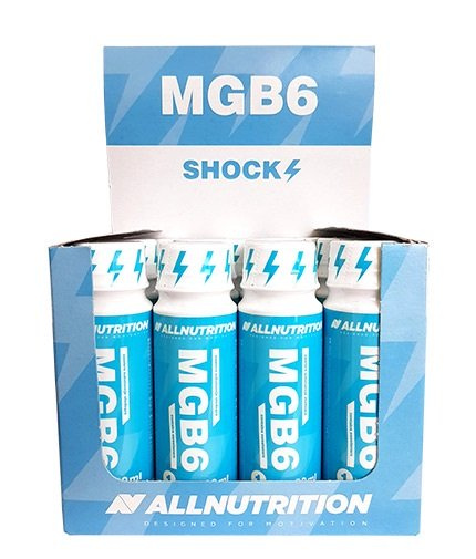 Allnutrition MGB6 Shock Magnesium with Vitamin B6 Liquid Shot For Fatigue and Muscle Function 12 x 80ml