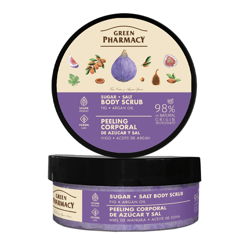 Green Pharmacy Cukrowo-Solny Peeling do Ciała Figa i Olej Arganowy 200ml