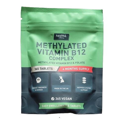 Health&Wellbeing Methylated Vitamin B12 Complex 365 Tablets