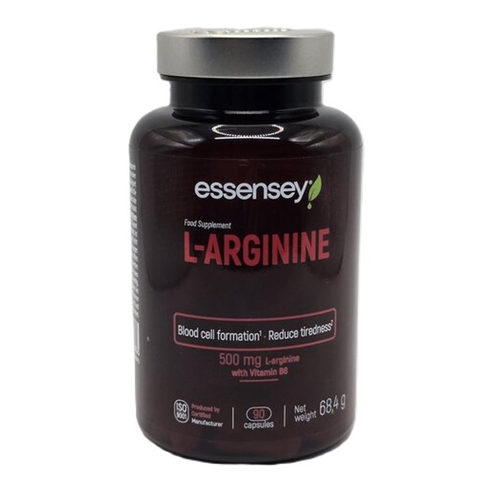Essensey L-Arginine L-arginina 500mg z witaminą B6 90 kapsułek