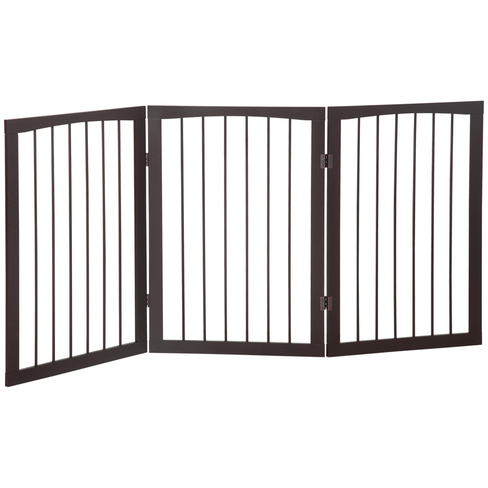 PawHut 3 Panel Stair Gate Foldable Dog Door Gate Indoor Free Standing Safety Gate Pet Barrier 76cm Height