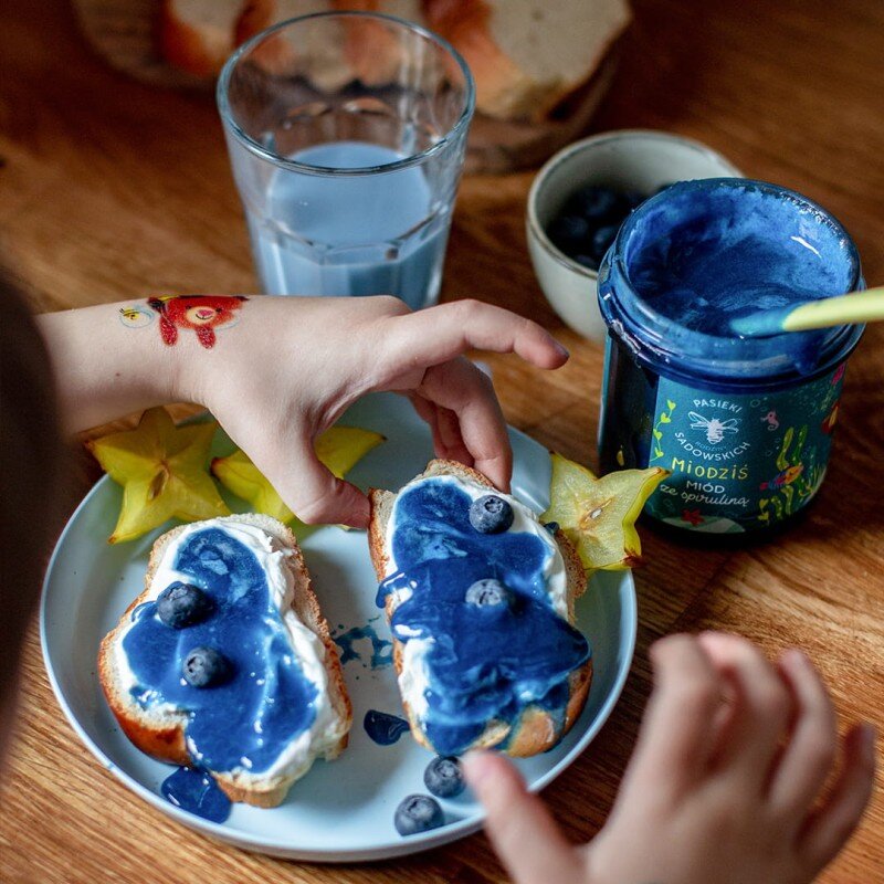 Pasieki Sadowskich Miodziś Miód ze Spiruliną dla Dzieci 430g