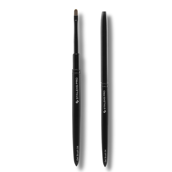 Staleks Pro Expert Oval Gel Brush Synthetic Bristles Aluminium Handle 4 mm x 7 mm 18 cm