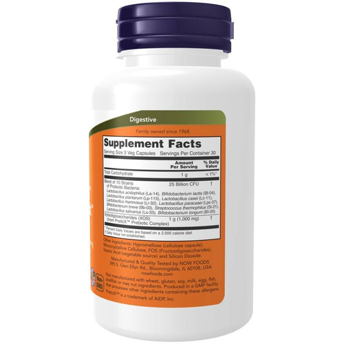 Now Foods Probiotic-10 & Bifido Boost Wspiera Układ Pokarmowy 90 Kapsułek