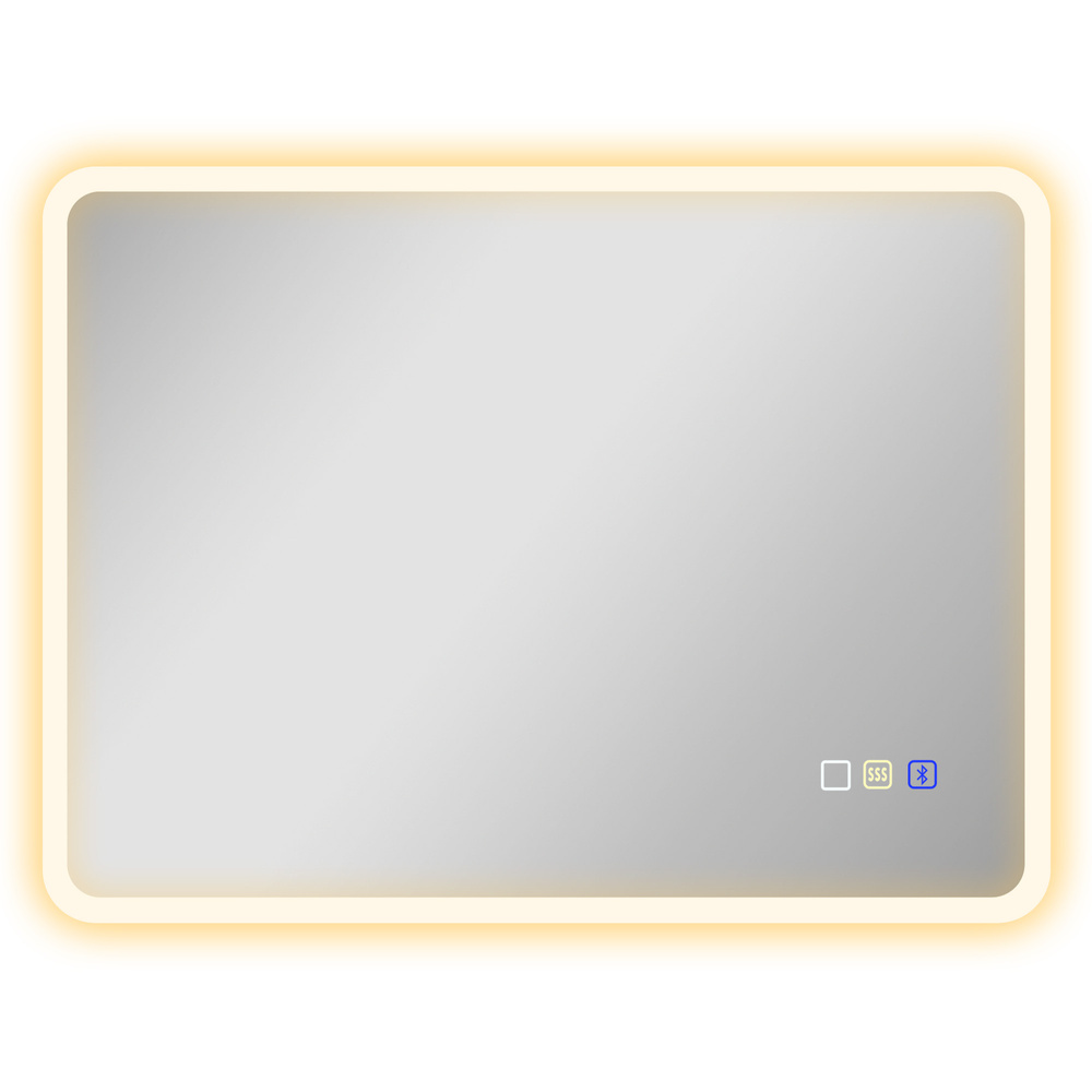 HOMCOM 80 x 60cm LED Bathroom Mirror, with Bluetooth - Silver Tone