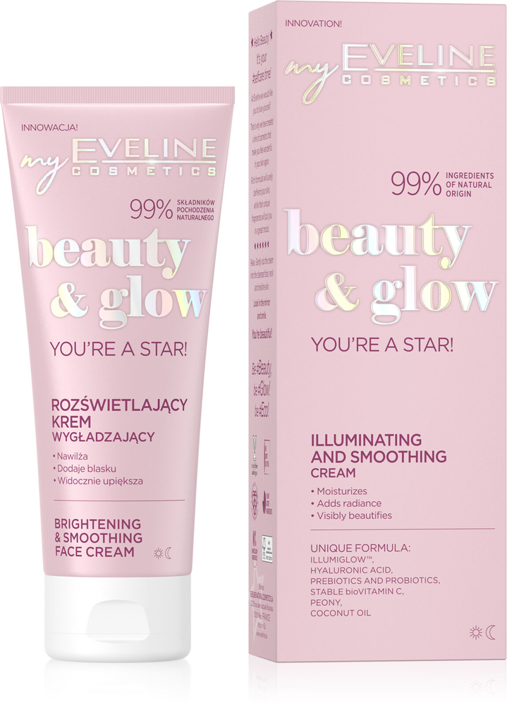 Eveline Beauty & Glow You're a Star! Illuminating Smoothing Cream for All Skin Types 75ml