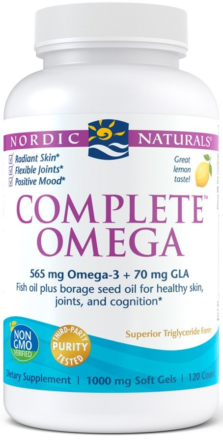 Nordic Naturals Complete Omega Suplement z Kwasami Omega 3 6 9 na Zdrową Skórę i Stawy 120 Kapsułek