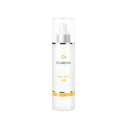 Clarena Power Pure Vit C Line - Rozjaśniające Mleczko Demakijażowe z Witaminą C dla Szarej Skóry z Przebarwieniami 200 ml