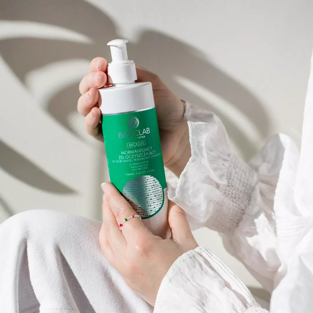BasicLab Luxury Hydrating Cleansing Gel for Oily, Acne-Prone & Sensitive Skin  300ml