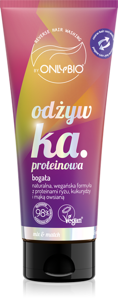 OnlyBio Reverse Washing Bogata Odżywka Proteinowa dla Włosów Matowych Pozbawionych Objętości 200ml