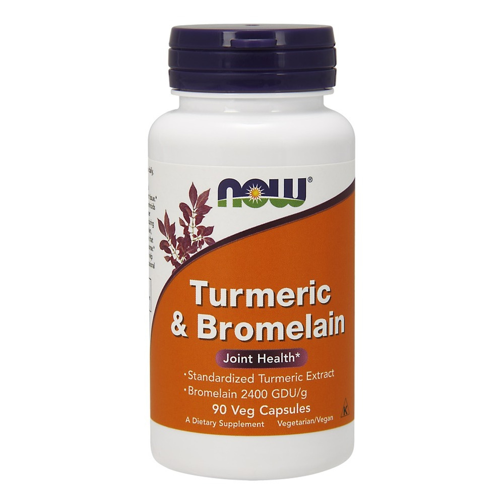 Now Foods Turmeric & Bromelain Supports Joint Health 90 Vcapsules