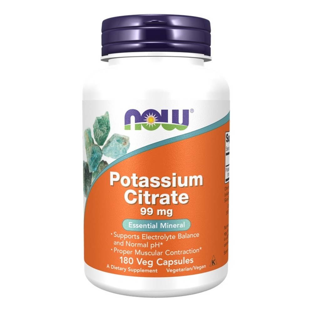 Now Foods Potassium Citrate 99mg Supports Nervous System and Muscles 180 Capsules