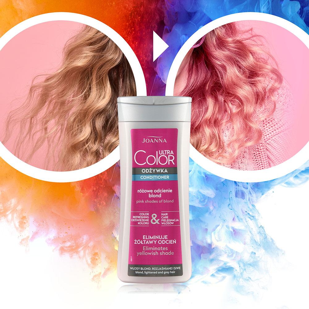 Joanna Ultra Colour Odżywka do Włosów Różowe Odcienie Blond 200g