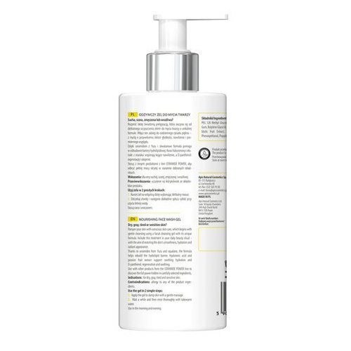 Apis Ceramide Power Nourishing Face Washing Gel for Gray Tired and Sensitive Skin for Day and Night 300ml