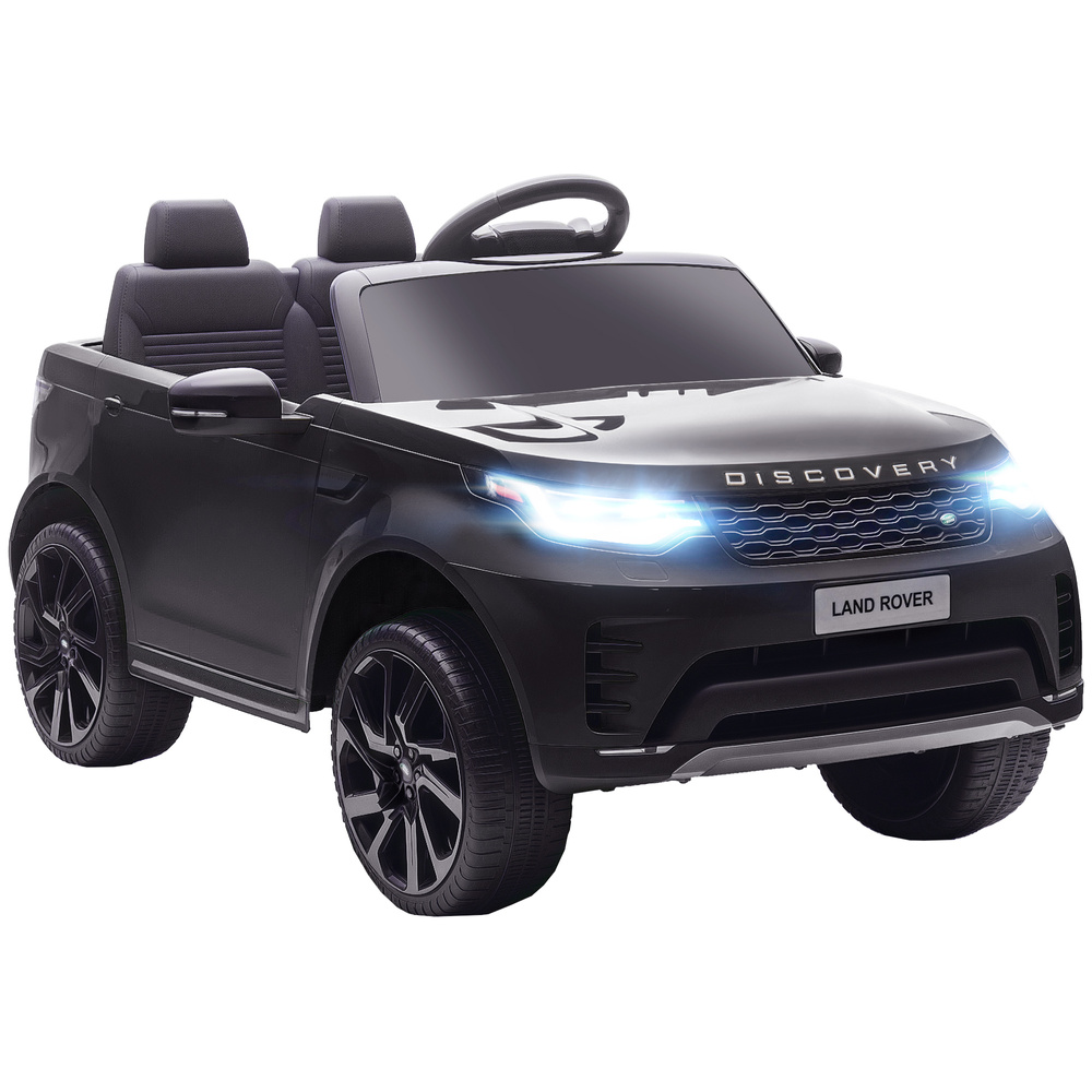 AIYAPLAY Land Rover Discovery Licensed 12V Kids Electric Car with Remote, 4 Wheel Suspension, Slow Start, Lights, Music, Black
