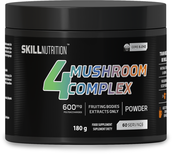 Skill Nutrition 4 Mushroom Complex Mieszanka Ekstraktów z Grzybów w Proszku Na Wsparcie Organizmu 180g