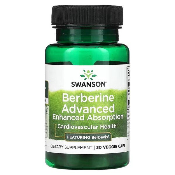 Swanson Berberine Advanced Enhanced Absorption Wspomaga Metabolizm i Serce 30 Kapsułek