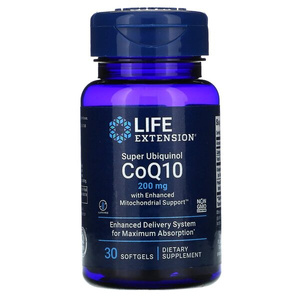 Life Extension Super Ubichinol CoQ10 ze Wzmocnionym Wsparciem Mitochondrialnym na Energię Komórkową 200mg 30 Kapsułek Miękkich