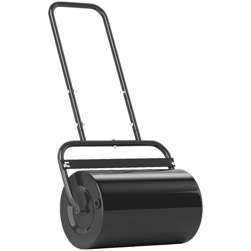 Outsunny 38L Fillable Cylinder Steel Lawn Roller - Black