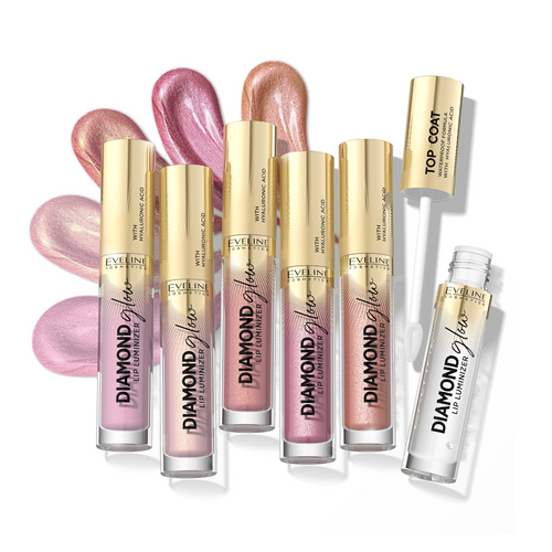 Eveline Diamond Lip Glow Lip Gloss with Hyaluronic Acid No. 08 Honey Glam 4.5ml
