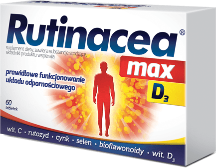 Aflofarm Rutinacea Max D3 Witamina C, D3, Cynk i Selen 60 Tabletek